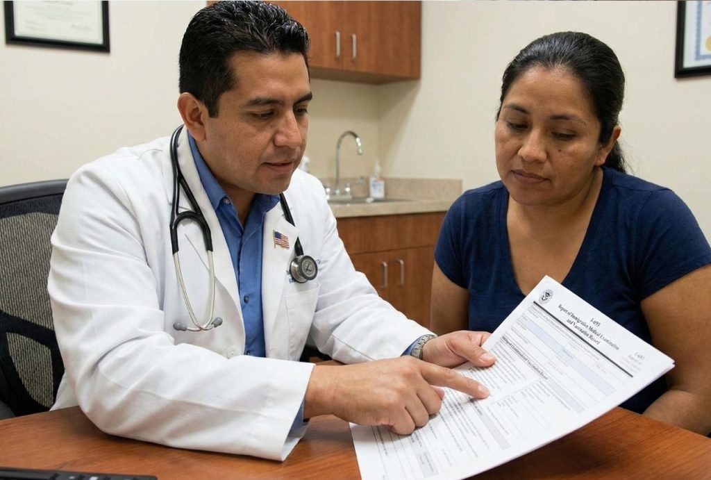 USCIS immigration medical physical involves completing Form I-693 and verifying vaccination records with a provider